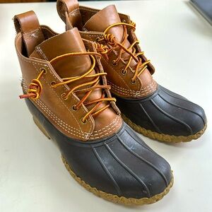 LL BEAN leather rubber duck boot women’s size 9 medium EUC